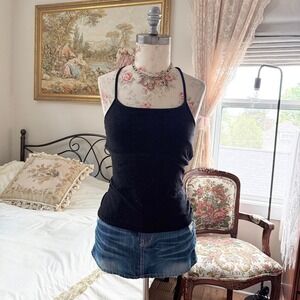black cami top  Y2K black lace cami Gap size large